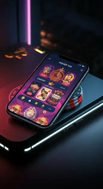 Moderne interface van Lalabet Casino met diverse crypto-spellen op een desktop en mobiel apparaat, symboliserend veilig en snel gokken